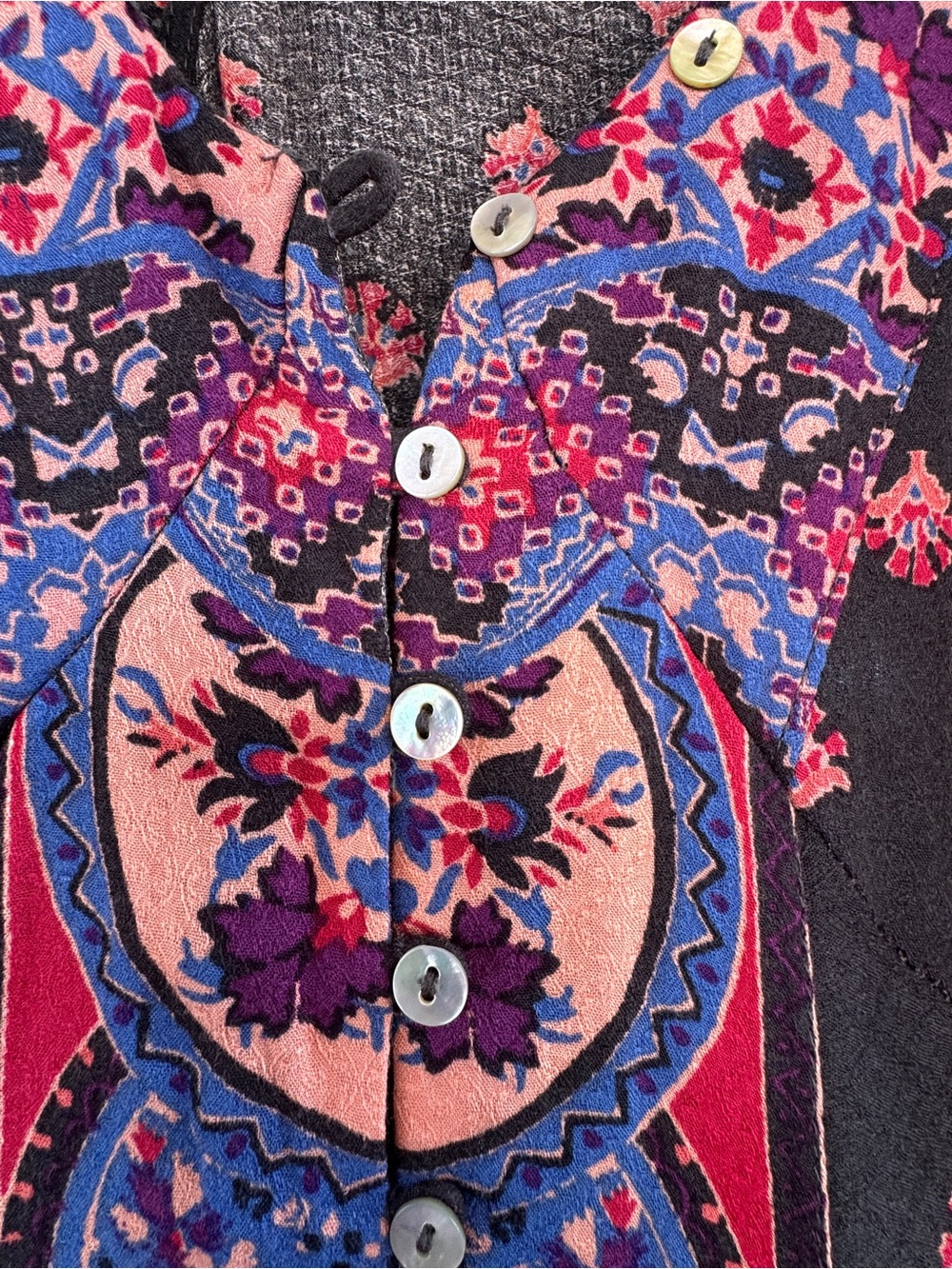 Free People Intimately Faithfully Yours Black Paisley-Panel High-Low Maxi Dress - Picture 14 of 15